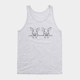 Piglets in Love - cute farm animal design - yellow Tank Top